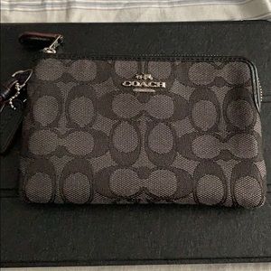 Coach Canvas Zippered wristlet